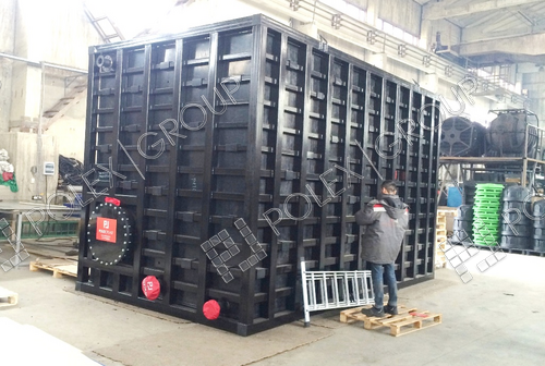 Наземная емкость на заказ из полиэтилена в металлическом каркасе 60м3 для питьевой воды POLEX Емкость прямоугольная для воды изготовленная на заказ в металлическом каркасе 60 м3 -60000 литров POLEX