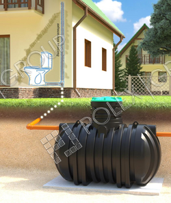 Септик односекционный для сбора сточных вод от жилого дома