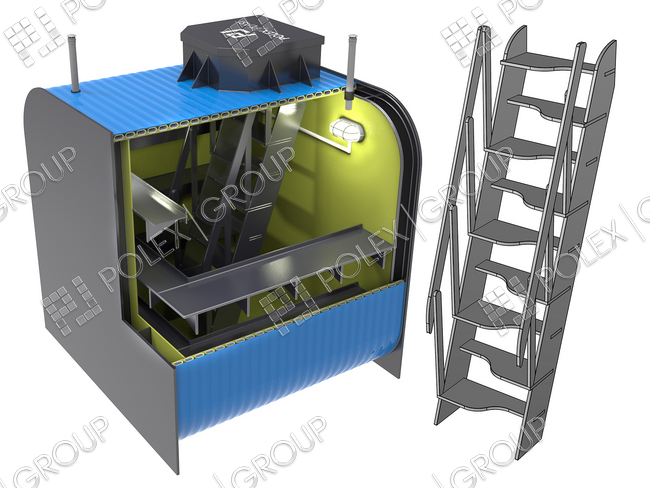 Двухконтурный погреб с утолщенной стенкой в 90 мм с усиленным корпусом объемом 15м3 (15000 литров)